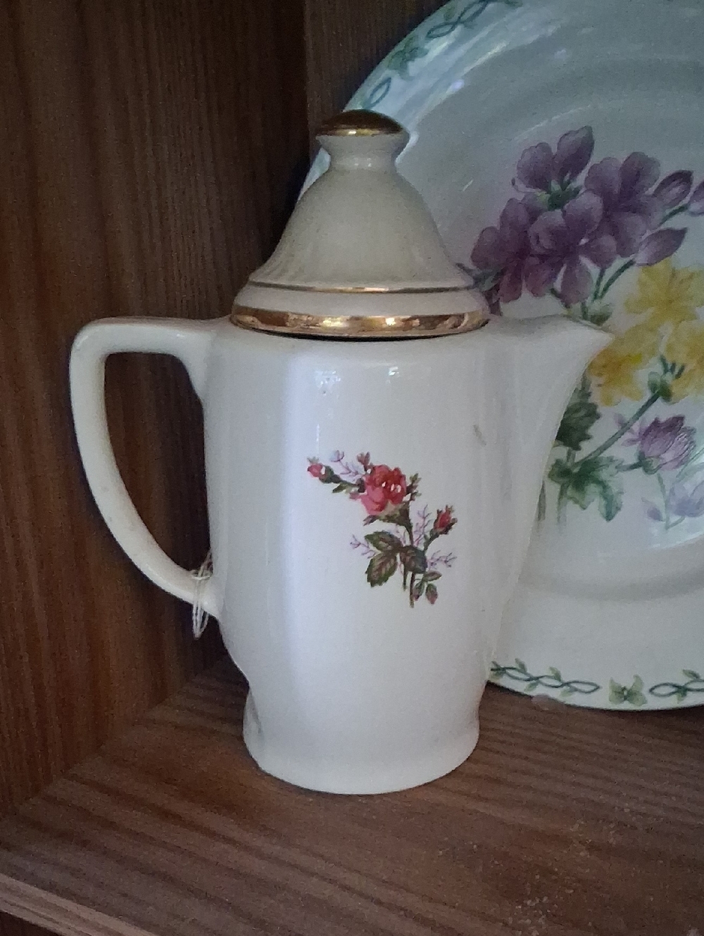 Vintage Floral Porcelain Coffee/Tea Pot with Gold Trim